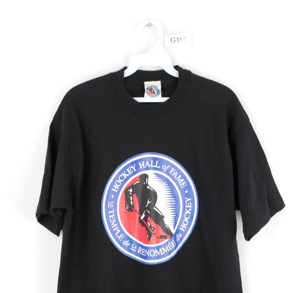 Vintage 90s Hockey Hall of Fame NHL T Shirt Black - Picture 2 of 8